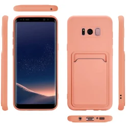 Samsung Galaxy S8 Plus - Silikonhülle mit Kartenfach & Kameraschutz