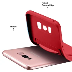 Samsung Galaxy S8 Plus - Silikonhülle mit Kartenfach & Kameraschutz