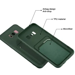 Samsung Galaxy S8 Plus - Silikonhülle mit Kartenfach & Kameraschutz