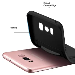 Samsung Galaxy S8 Plus - Silikonhülle mit Kartenfach & Kameraschutz