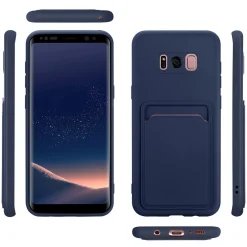 Samsung Galaxy S8 Plus - Silikonhülle mit Kartenfach & Kameraschutz