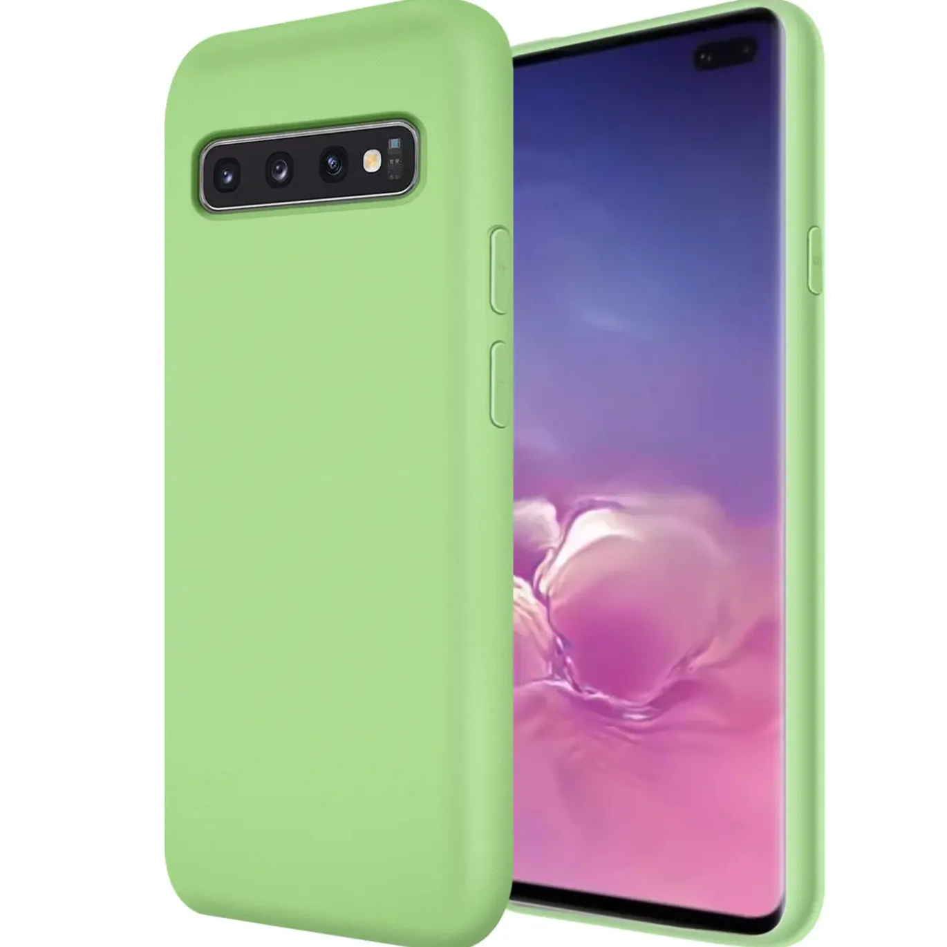 Samsung Galaxy S10 Plus - Silikon Case mit Mikrofaser-Innenseite