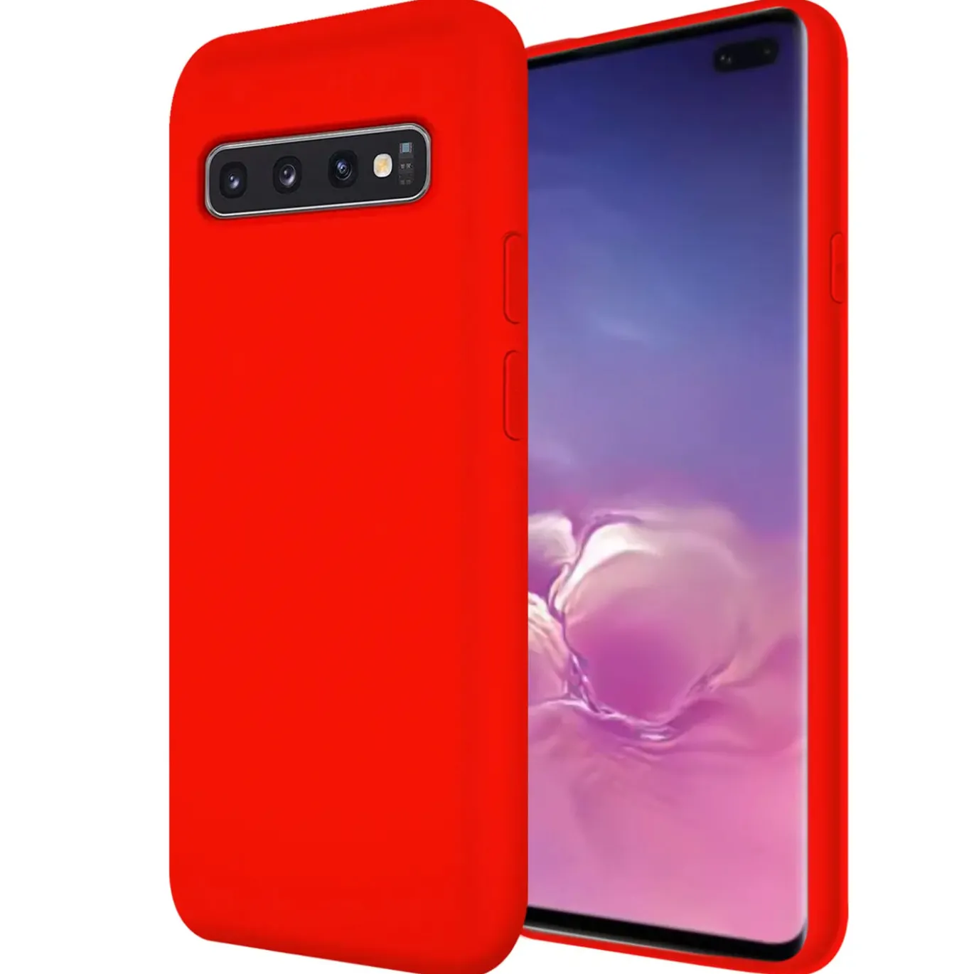 Samsung Galaxy S10 Plus - Silikon Case mit Mikrofaser-Innenseite