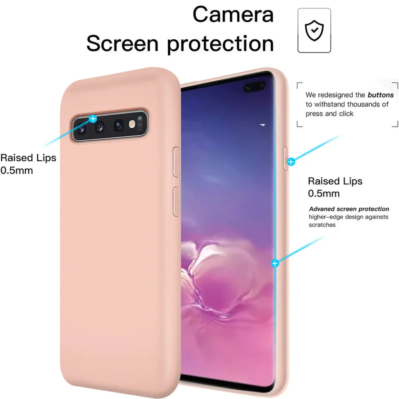 Samsung Galaxy S10 Plus - Silikon Case mit Mikrofaser-Innenseite