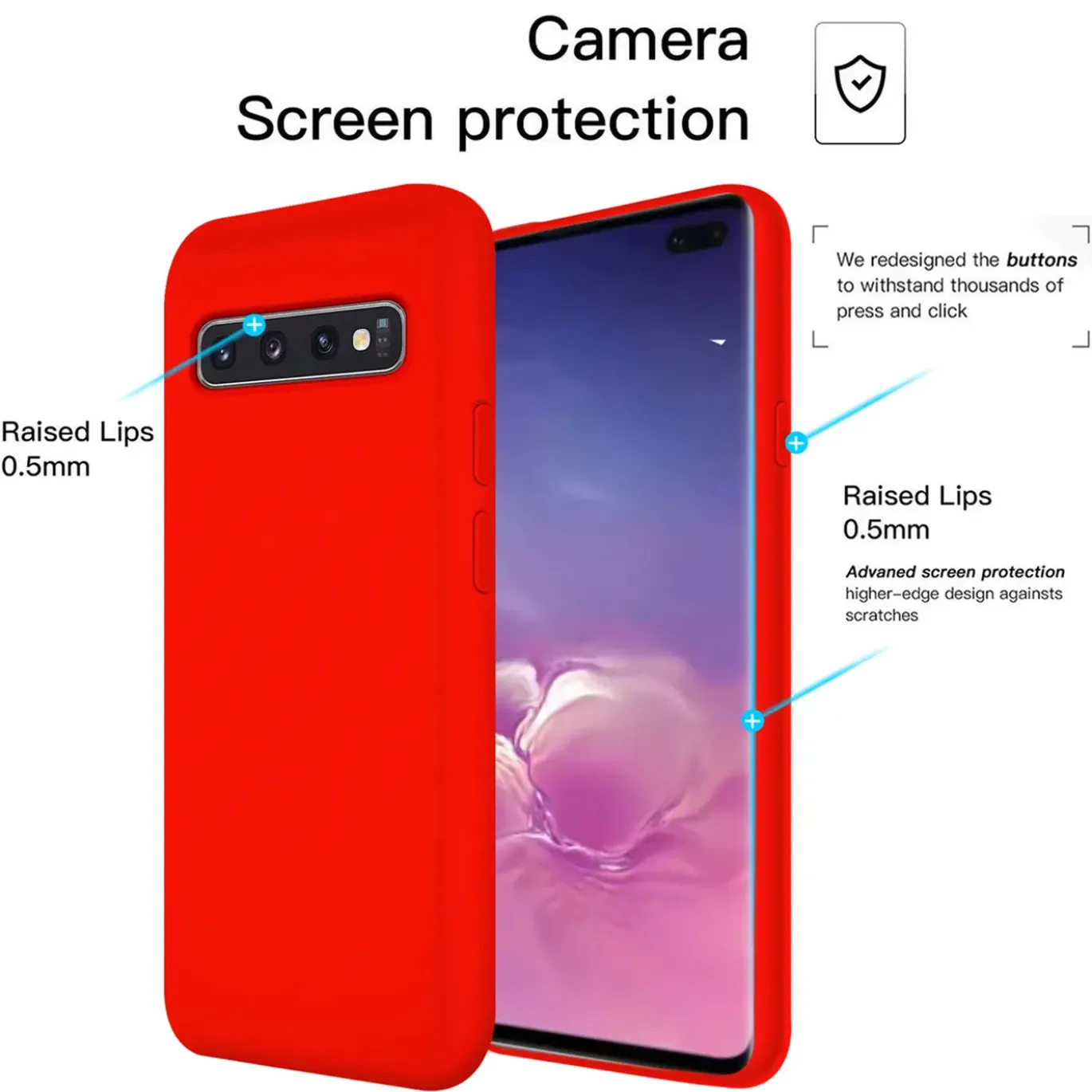 Samsung Galaxy S10 Plus - Silikon Case mit Mikrofaser-Innenseite