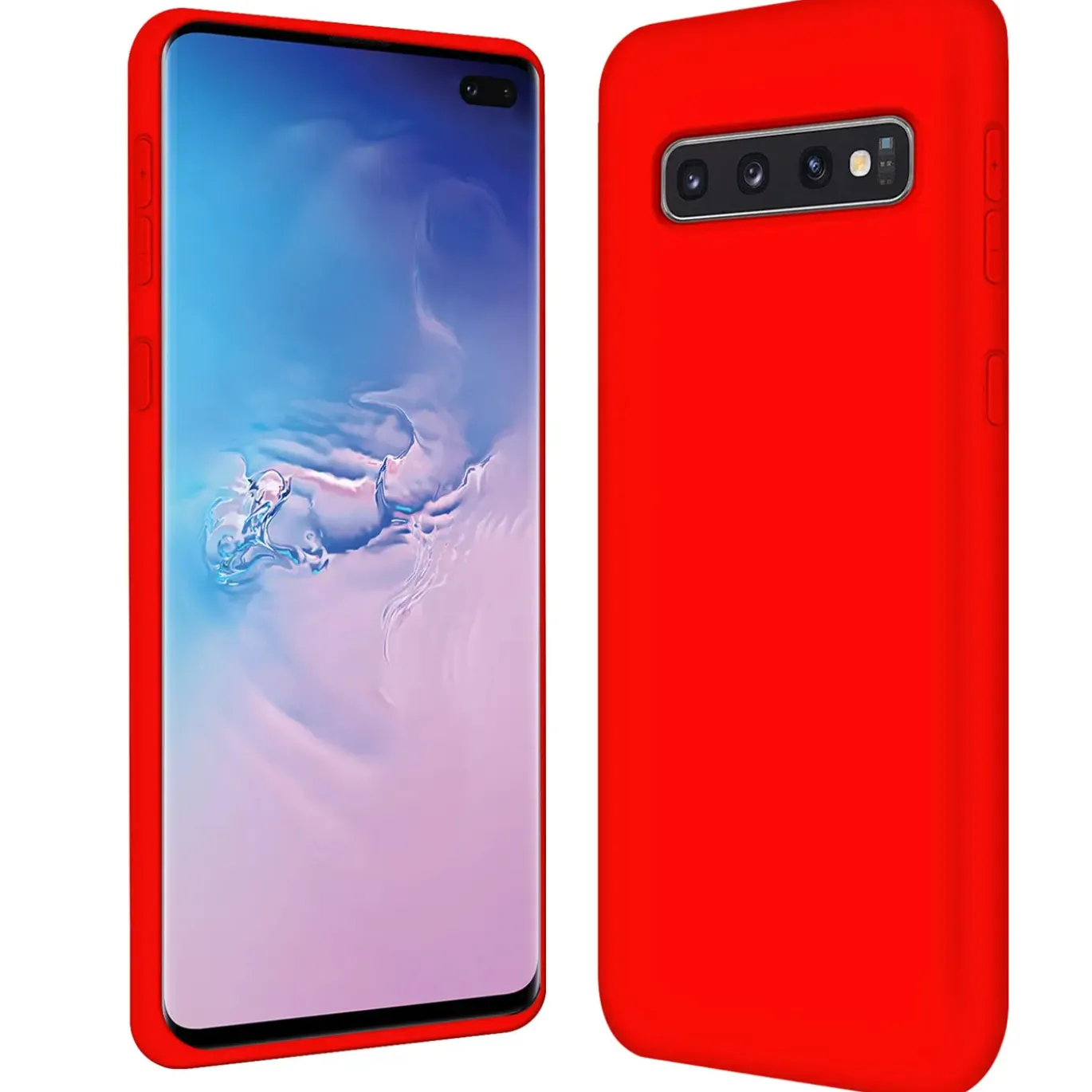 Samsung Galaxy S10 Plus - Silikon Case mit Mikrofaser-Innenseite