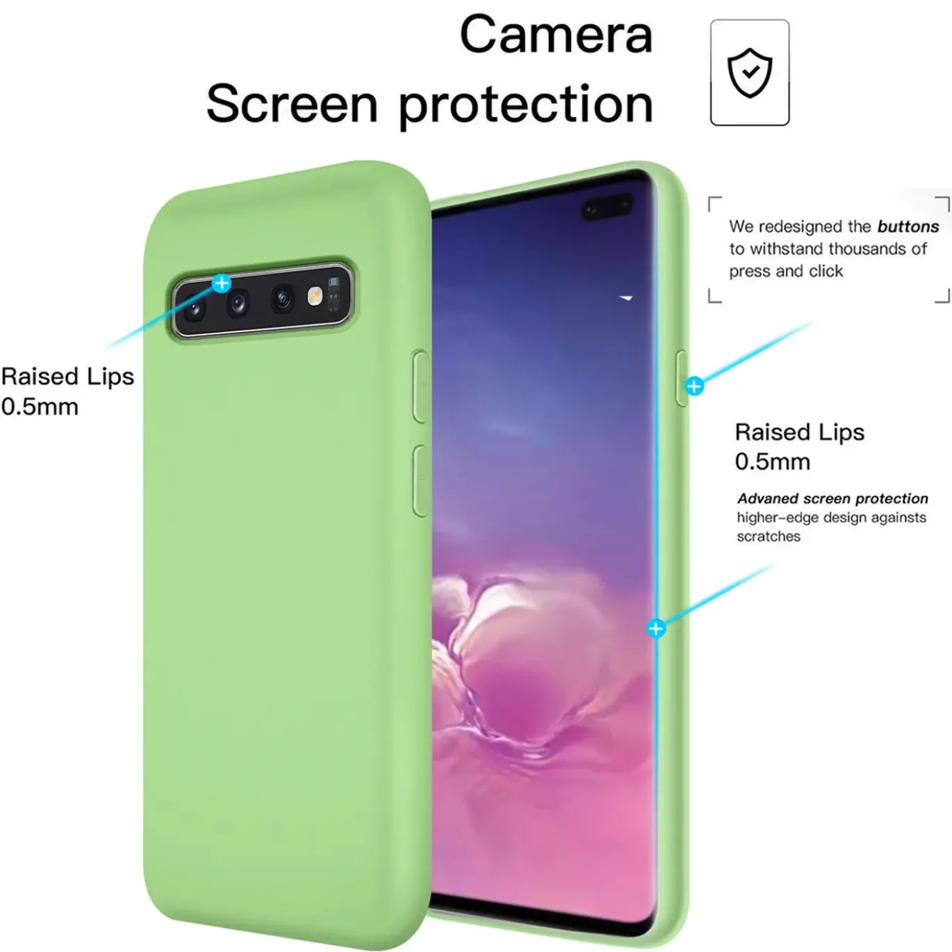 Samsung Galaxy S10 Plus - Silikon Case mit Mikrofaser-Innenseite