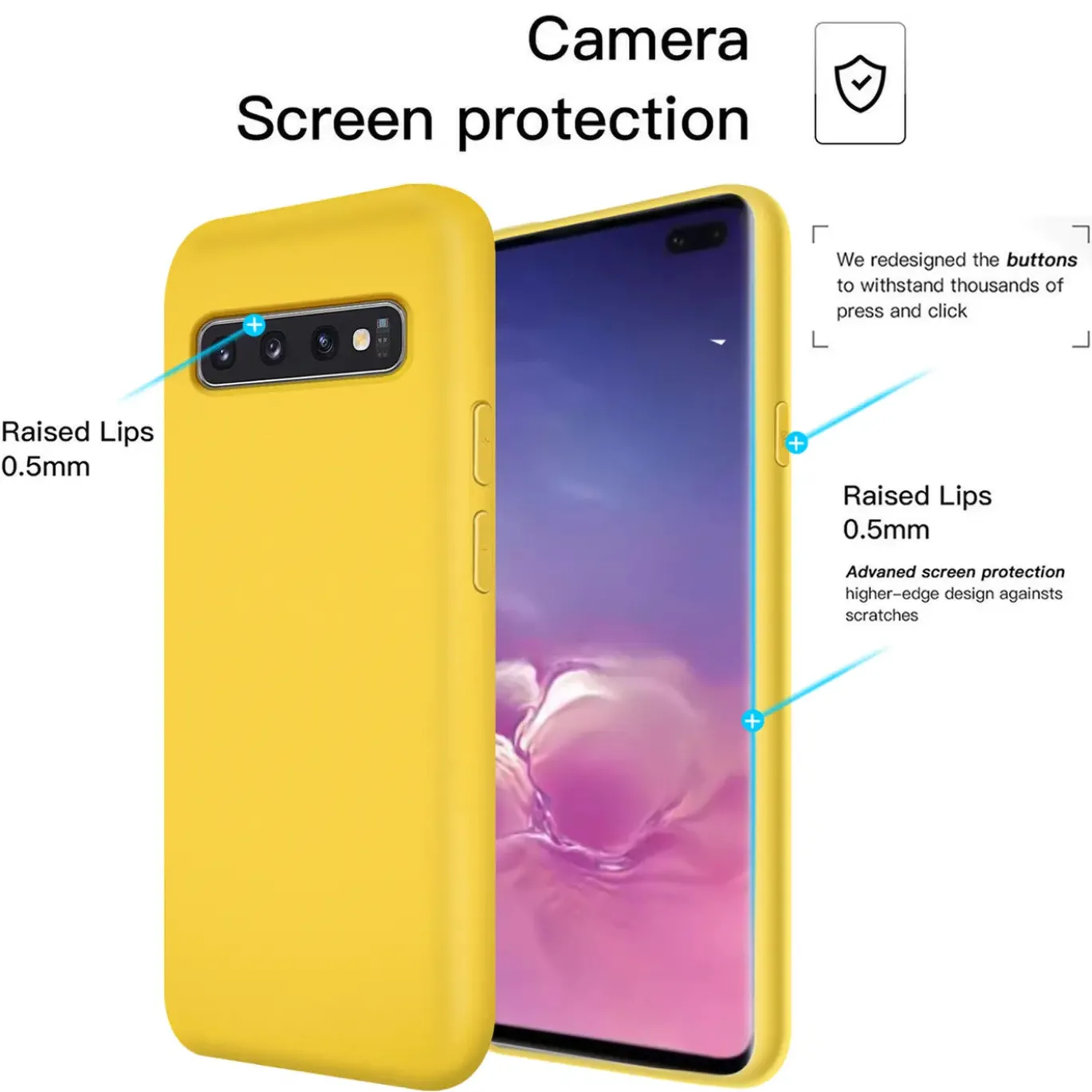 Samsung Galaxy S10 Plus - Silikon Case mit Mikrofaser-Innenseite