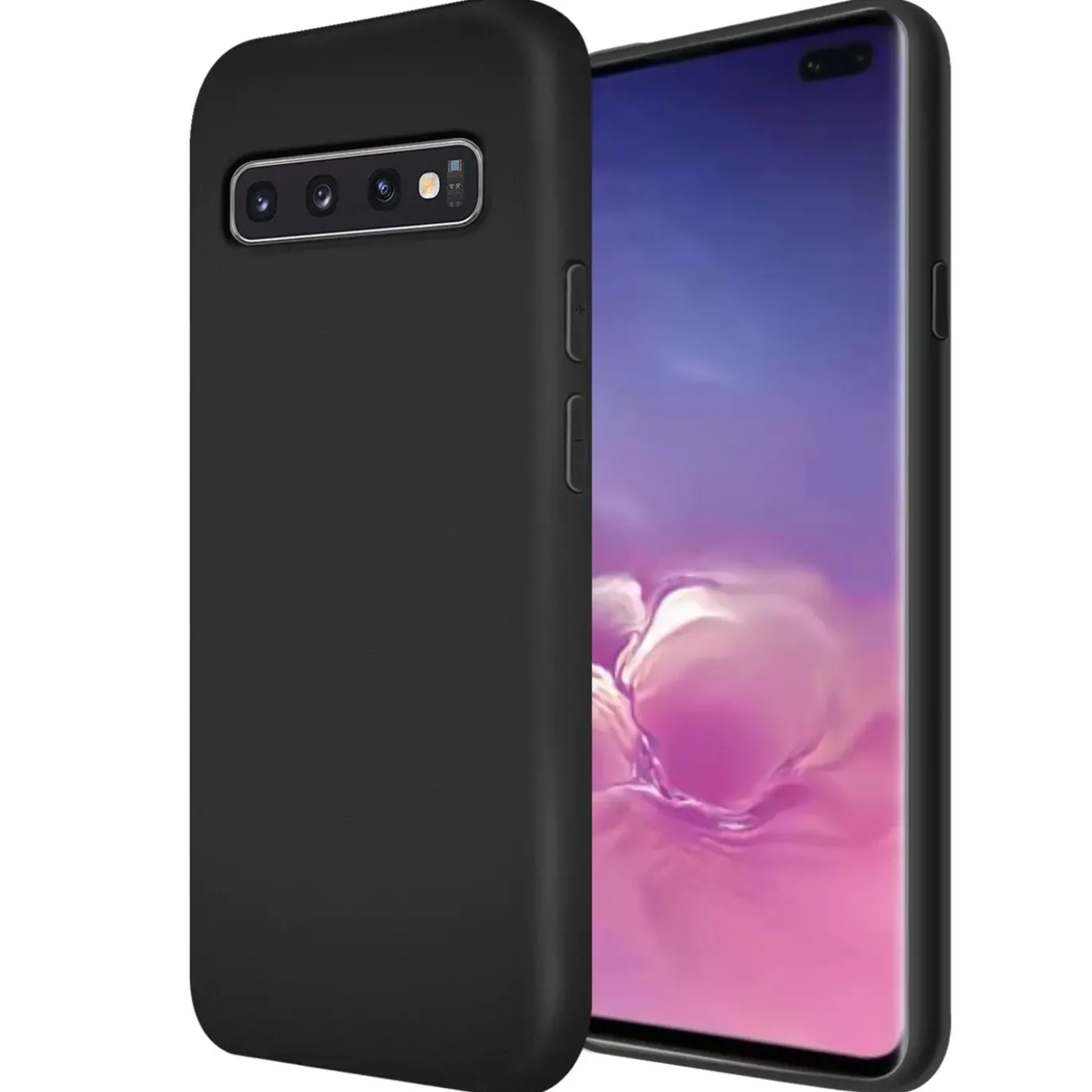 Samsung Galaxy S10 Plus - Silikon Case mit Mikrofaser-Innenseite