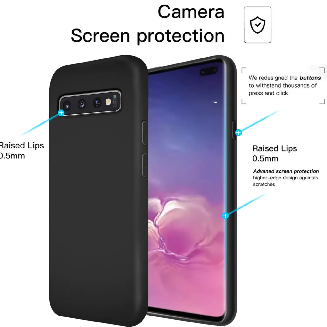 Samsung Galaxy S10 Plus - Silikon Case mit Mikrofaser-Innenseite