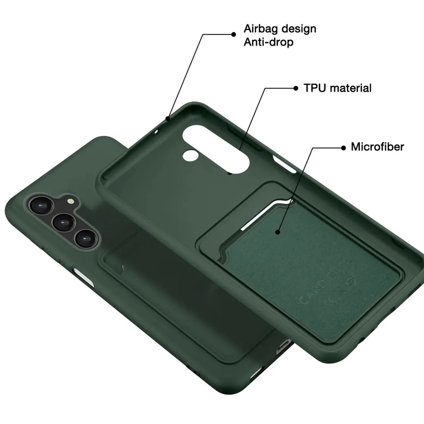 Samsung Galaxy S24 Plus - Silikonhülle mit Kartenfach & Kameraschutz