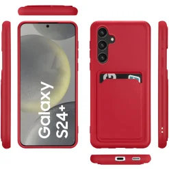 Samsung Galaxy S24 Plus - Silikonhülle mit Kartenfach & Kameraschutz
