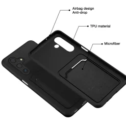 Samsung Galaxy S24 Plus - Silikonhülle mit Kartenfach & Kameraschutz