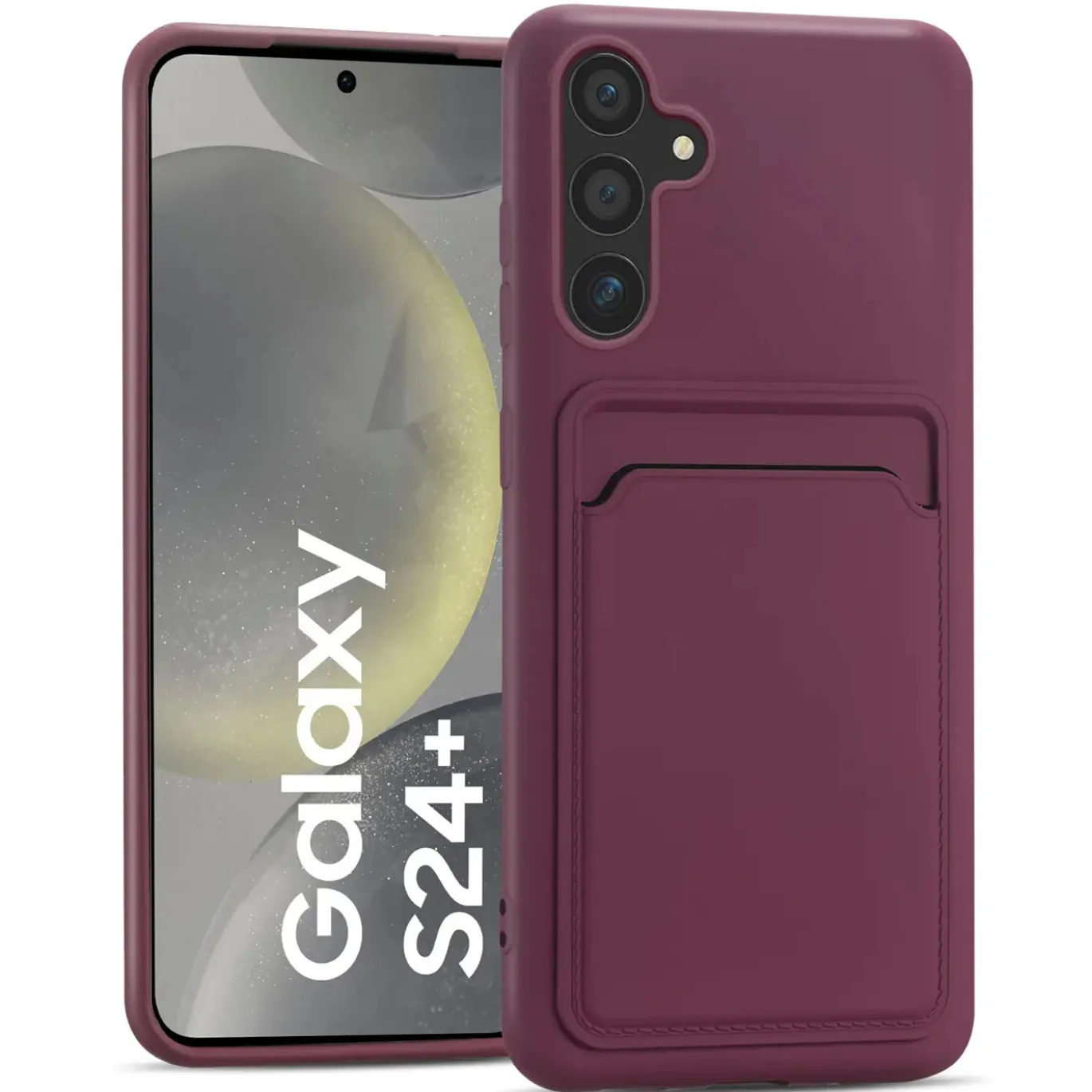 Samsung Galaxy S24 Plus - Silikonhülle mit Kartenfach & Kameraschutz