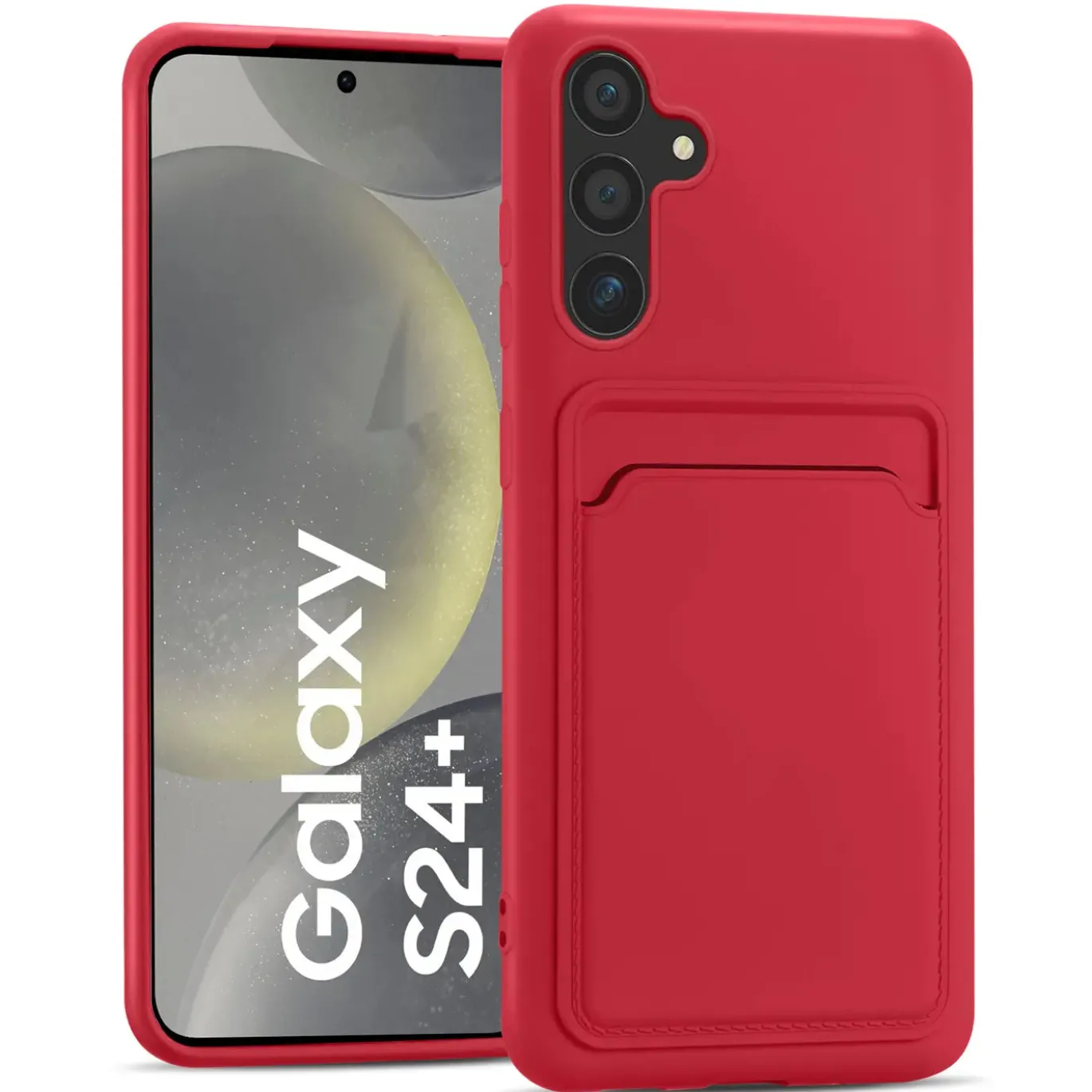 Samsung Galaxy S24 Plus - Silikonhülle mit Kartenfach & Kameraschutz