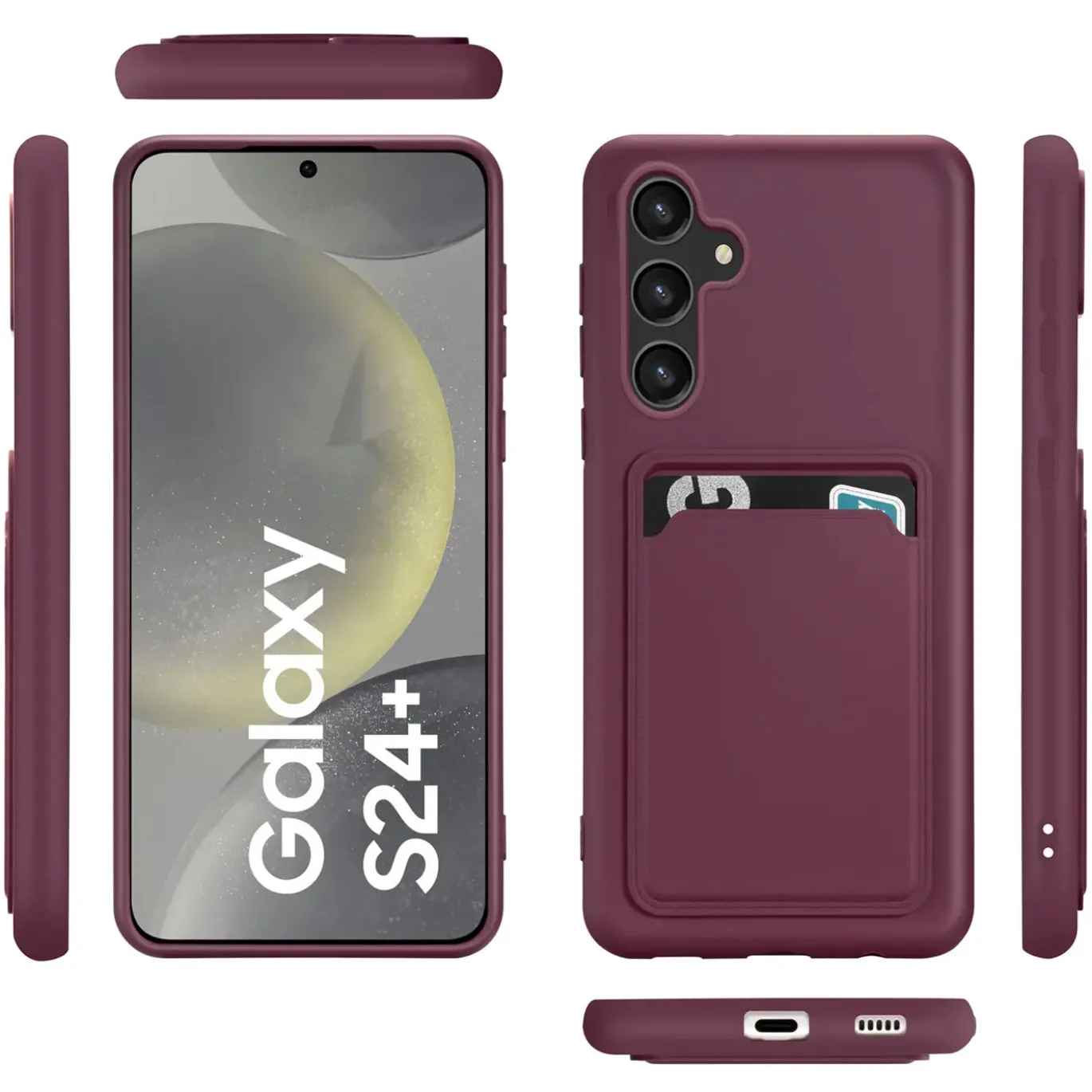 Samsung Galaxy S24 Plus - Silikonhülle mit Kartenfach & Kameraschutz