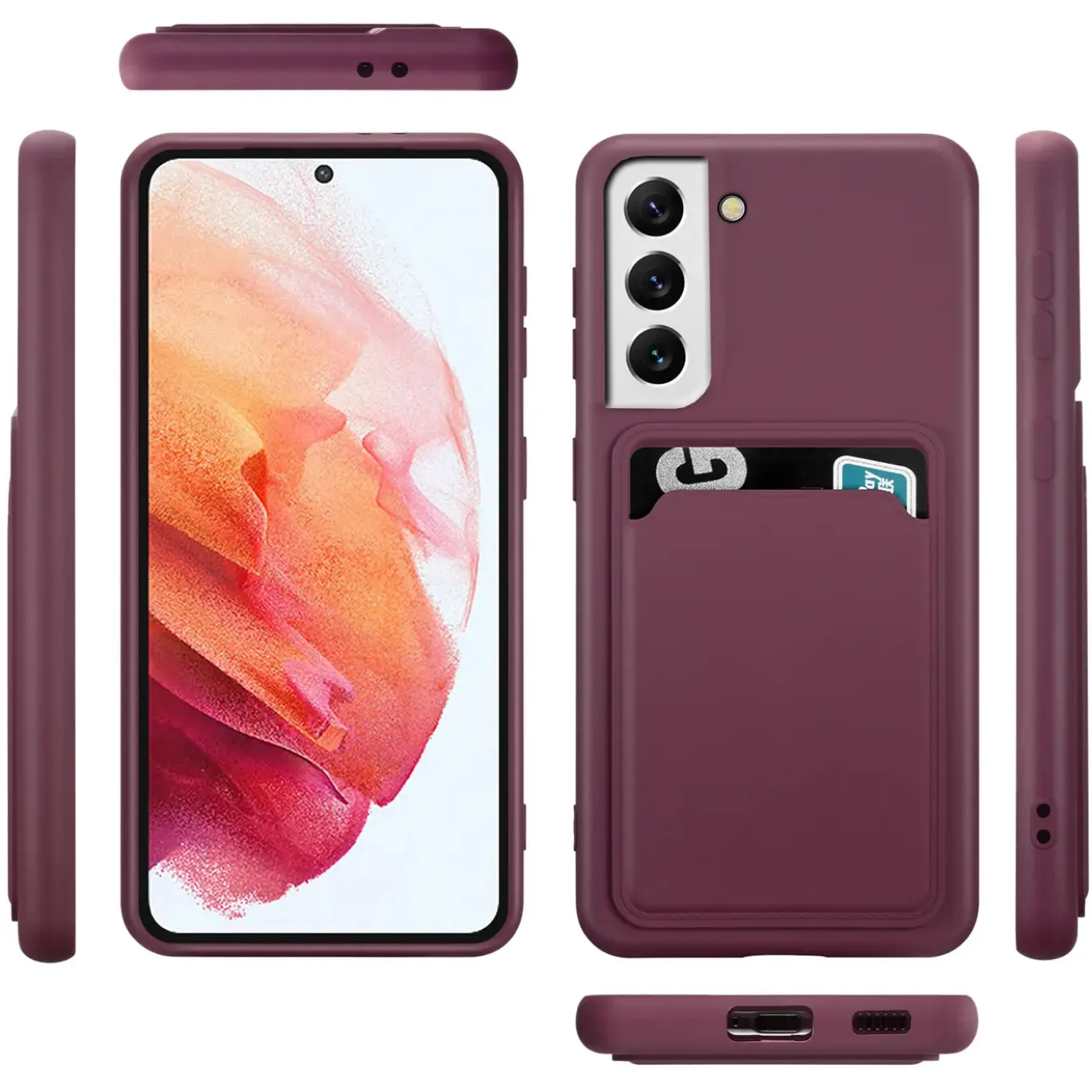 Samsung Galaxy S23 Plus - Silikonhülle mit Kartenfach & Kameraschutz
