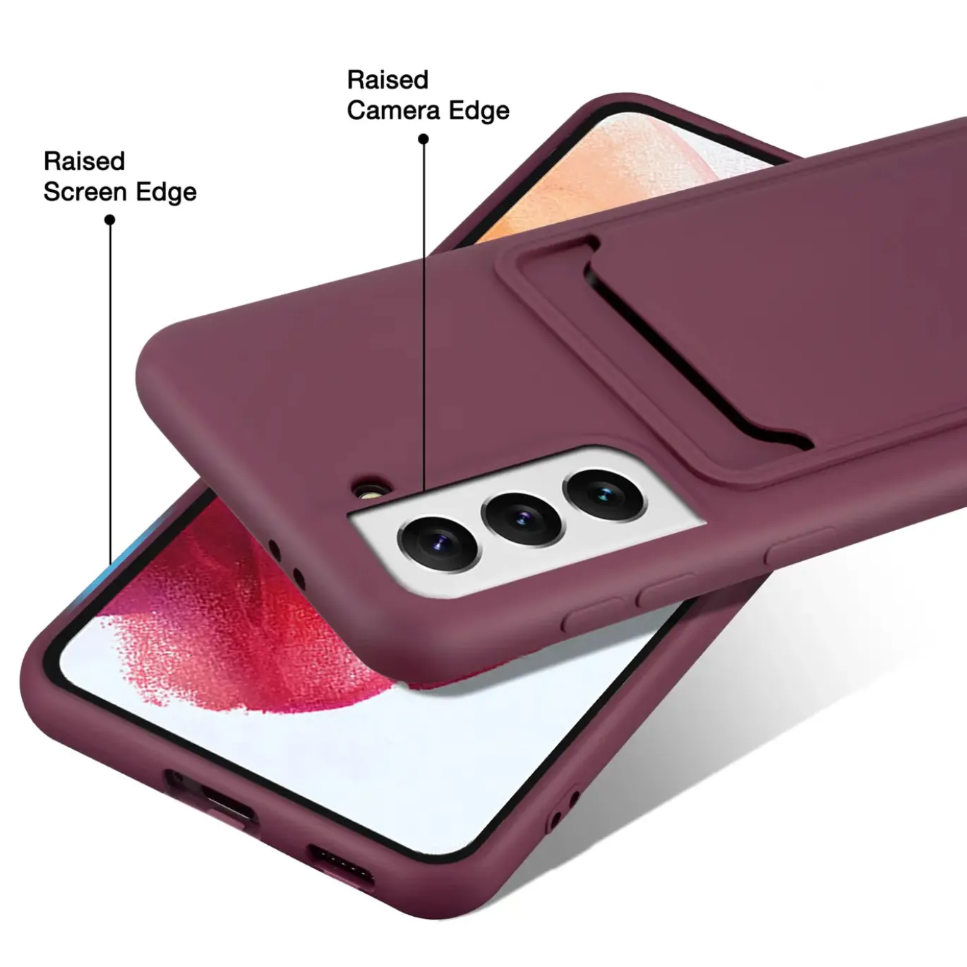 Samsung Galaxy S23 Plus - Silikonhülle mit Kartenfach & Kameraschutz