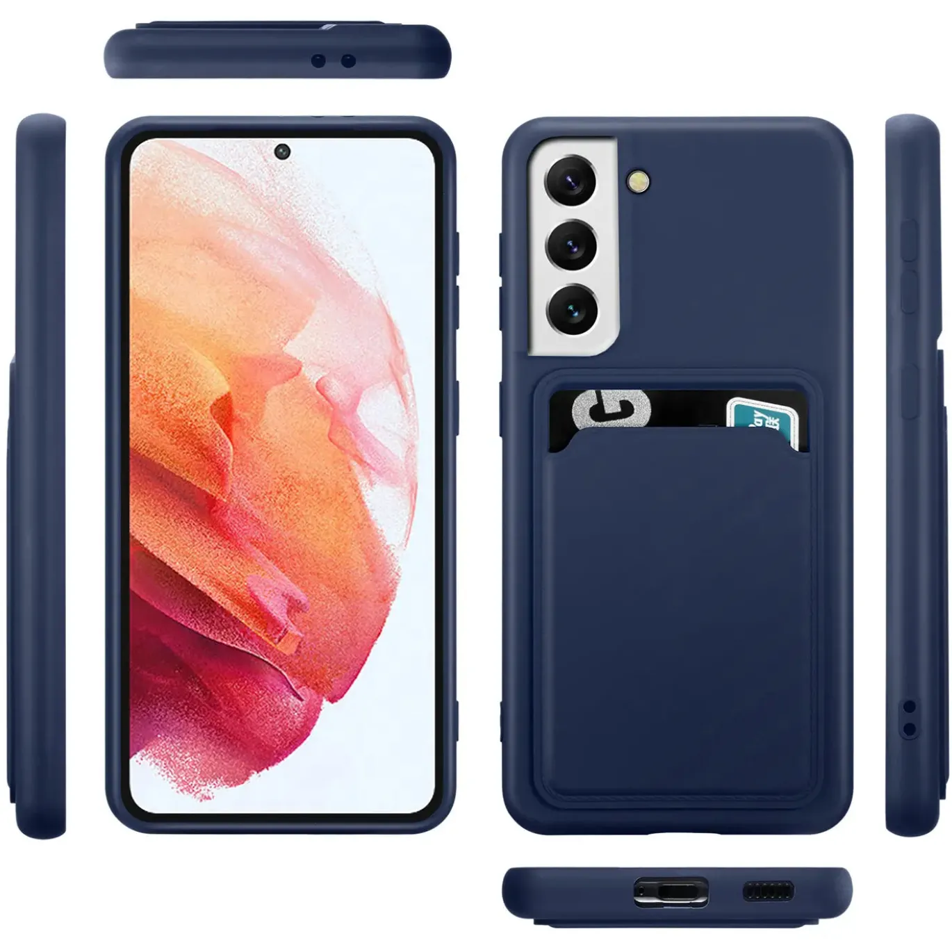 Samsung Galaxy S23 Plus - Silikonhülle mit Kartenfach & Kameraschutz