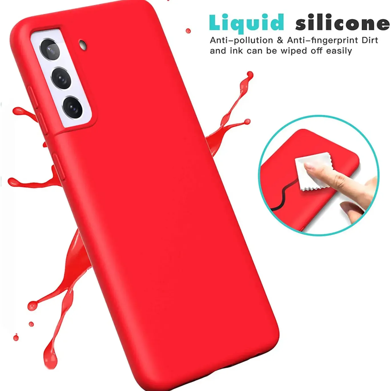 Samsung Galaxy S21 Plus - Silikon Case mit Mikrofaser-Innenseite