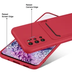 Samsung Galaxy S20 Plus - Silikonhülle mit Kartenfach & Kameraschutz