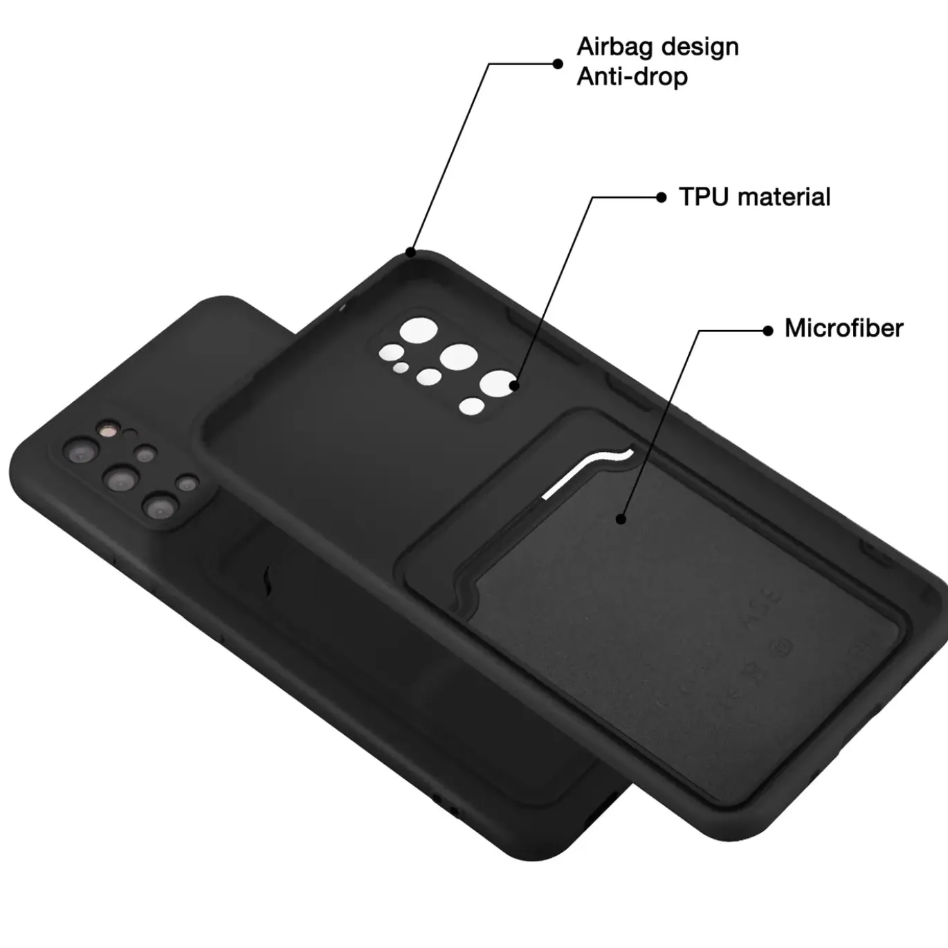 Samsung Galaxy S20 Plus - Silikonhülle mit Kartenfach & Kameraschutz