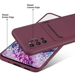 Samsung Galaxy S20 Plus - Silikonhülle mit Kartenfach & Kameraschutz