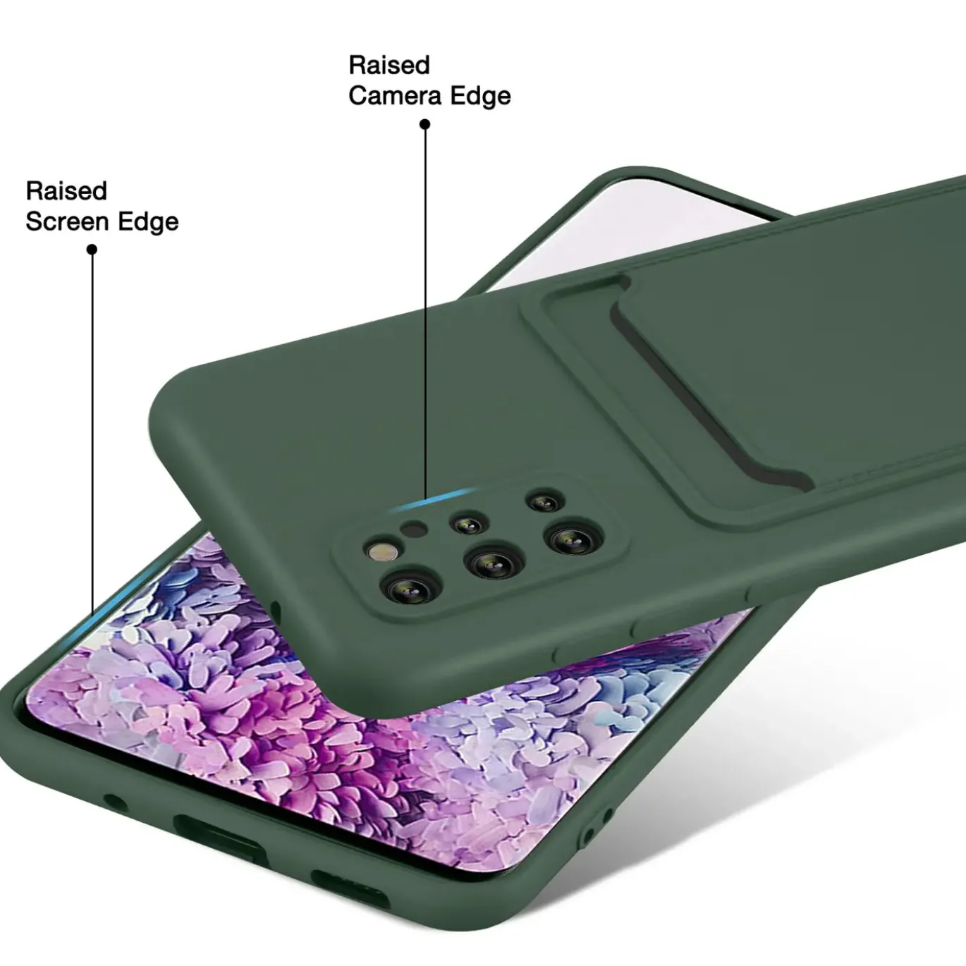 Samsung Galaxy S20 Plus - Silikonhülle mit Kartenfach & Kameraschutz