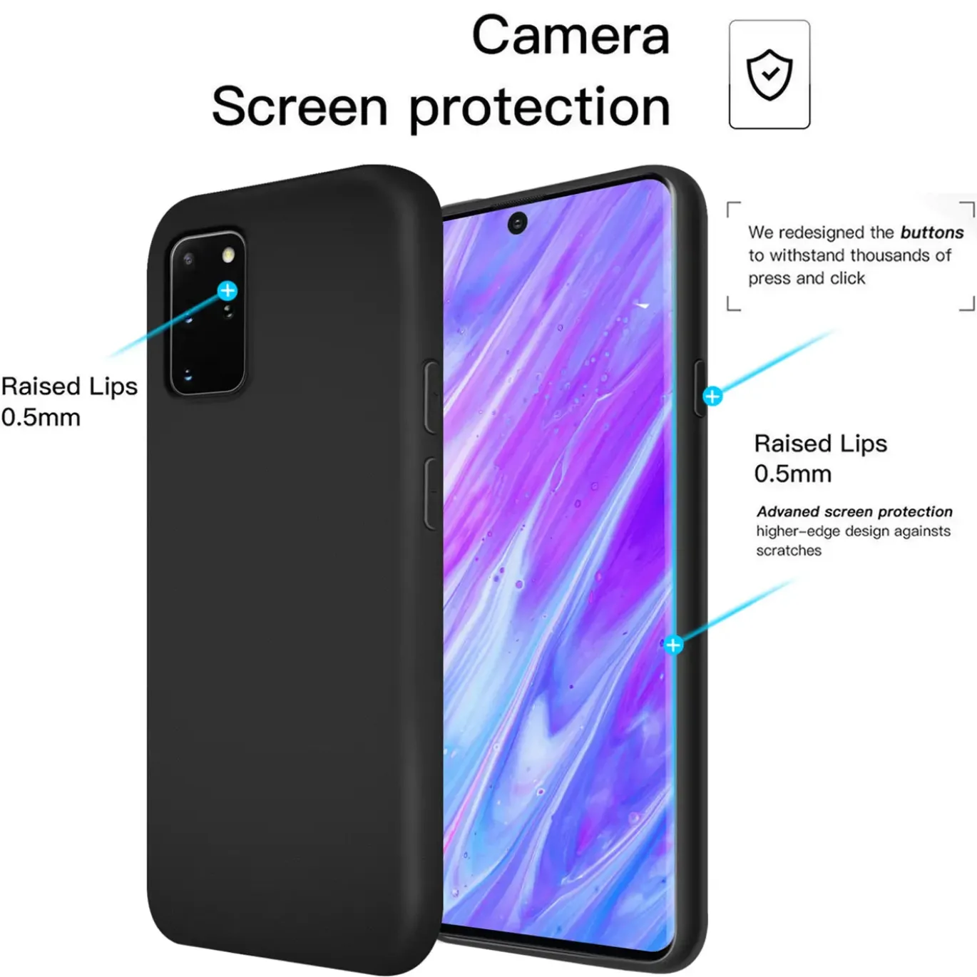 Samsung Galaxy S20 Plus - Silikon Case mit Mikrofaser-Innenseite