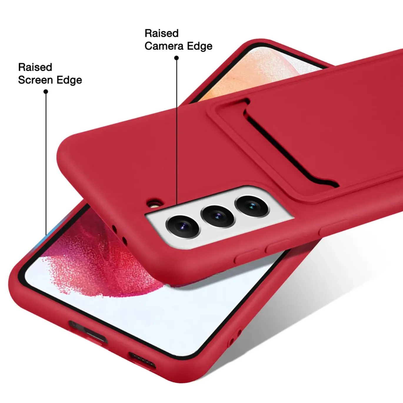 Samsung Galaxy S22 Plus - Silikonhülle mit Kartenfach & Kameraschutz