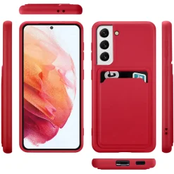 Samsung Galaxy S22 Plus - Silikonhülle mit Kartenfach & Kameraschutz