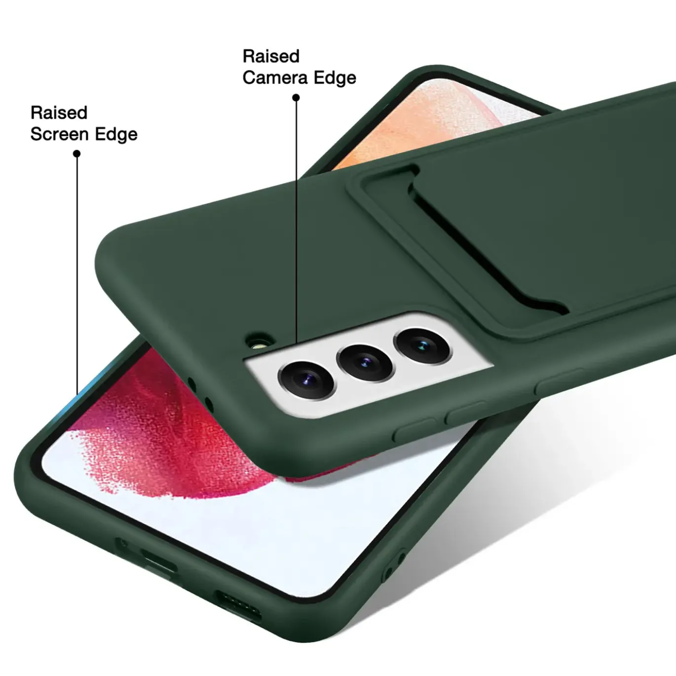 Samsung Galaxy S22 Plus - Silikonhülle mit Kartenfach & Kameraschutz