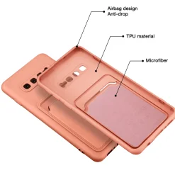 Samsung Galaxy S10 Plus - Silikonhülle mit Kartenfach & Kameraschutz