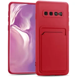 Samsung Galaxy S10 Plus - Silikonhülle mit Kartenfach & Kameraschutz