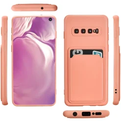 Samsung Galaxy S10 Plus - Silikonhülle mit Kartenfach & Kameraschutz