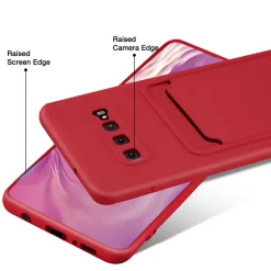 Samsung Galaxy S10 Plus - Silikonhülle mit Kartenfach & Kameraschutz