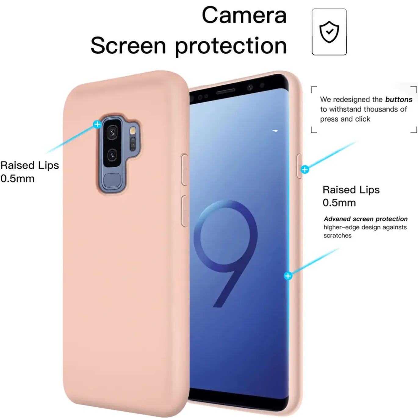 Samsung Galaxy S9 Plus - Silikon Case mit Mikrofaser-Innenseite