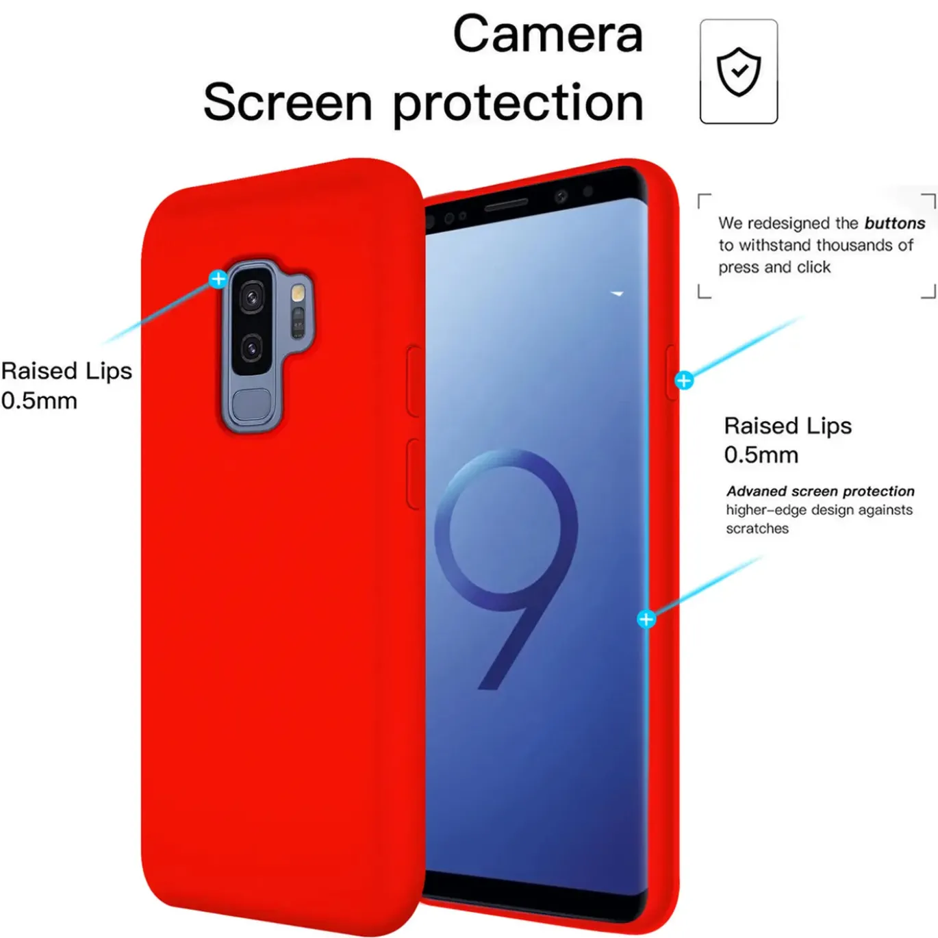 Samsung Galaxy S9 Plus - Silikon Case mit Mikrofaser-Innenseite
