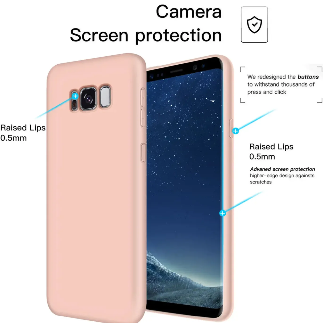 Samsung Galaxy S8 Plus - Silikon Case mit Mikrofaser-Innenseite