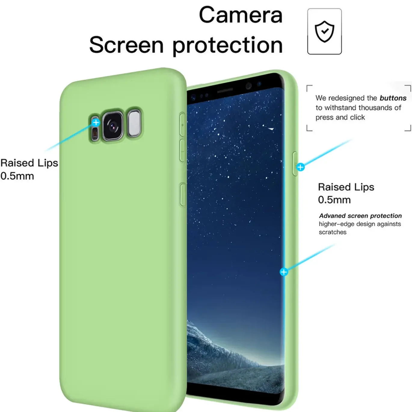Samsung Galaxy S8 Plus - Silikon Case mit Mikrofaser-Innenseite