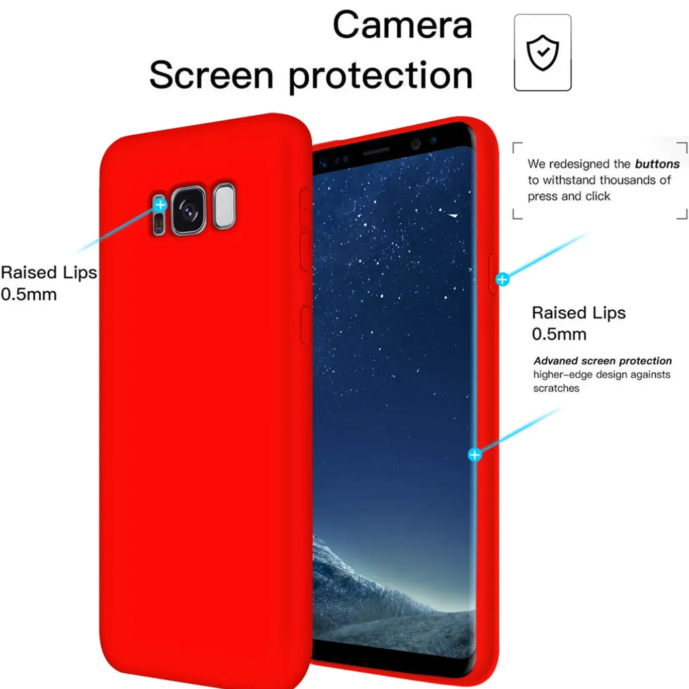 Samsung Galaxy S8 Plus - Silikon Case mit Mikrofaser-Innenseite