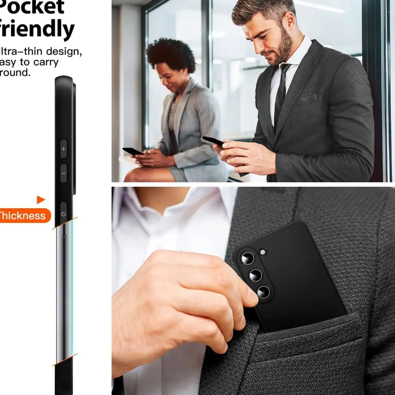 Samsung Galaxy S23 Plus - Slim Silikon Backcover Schwarz