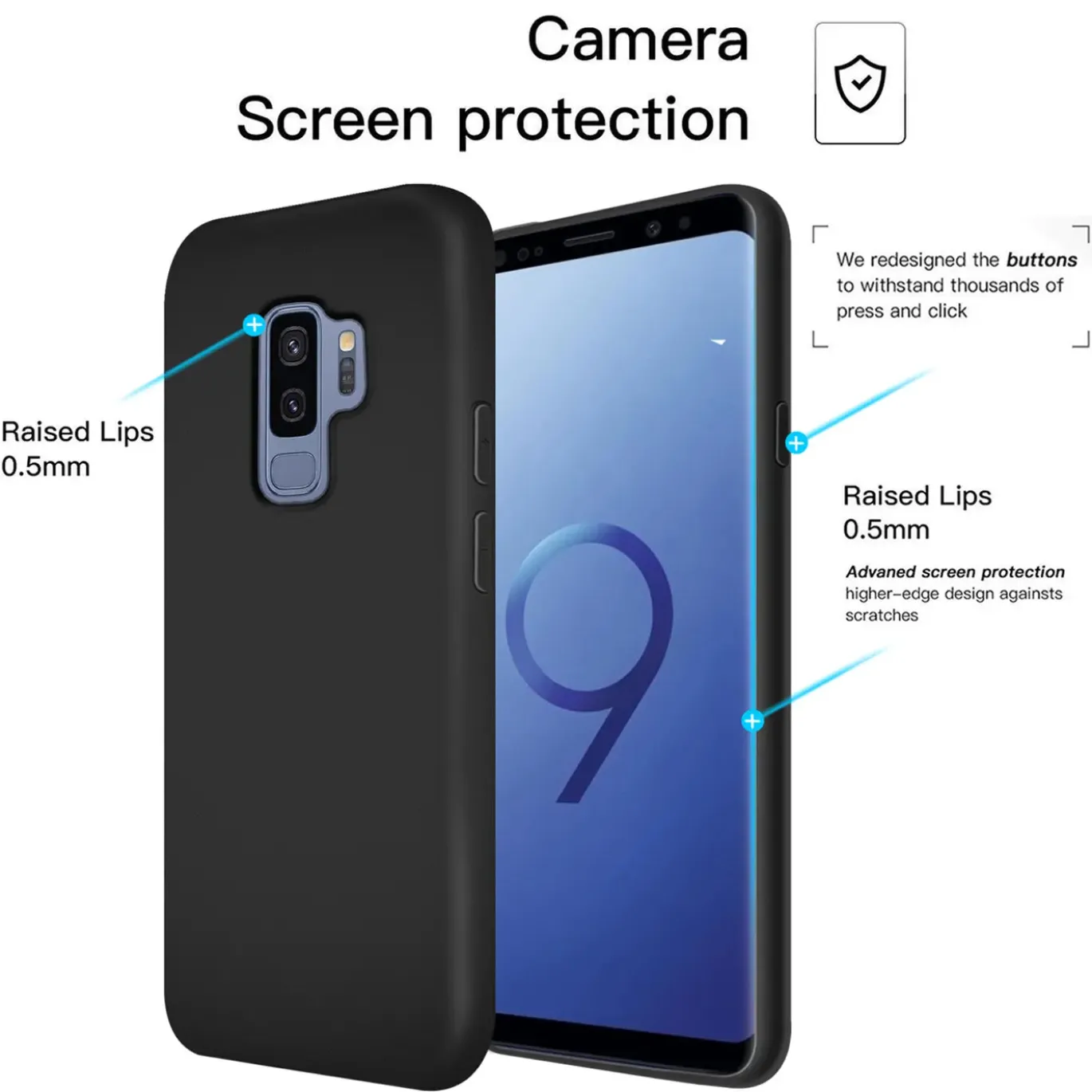 Samsung Galaxy S9 Plus - Slim Silikon Backcover Schwarz