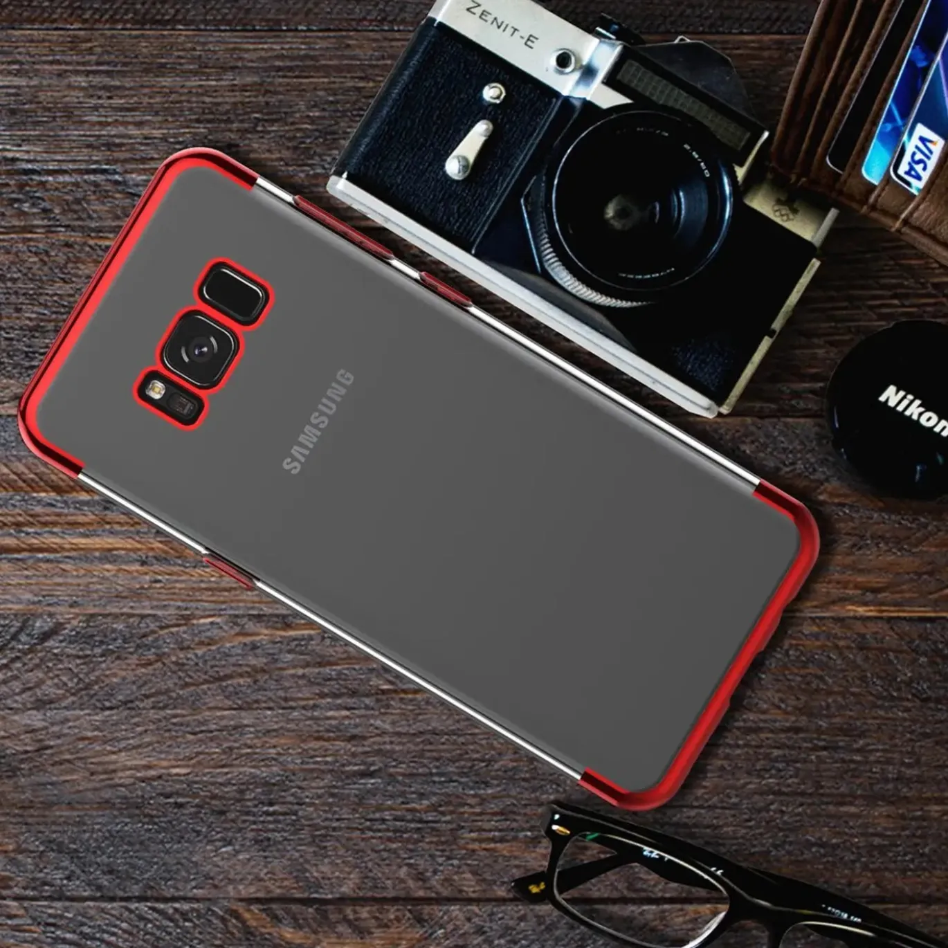 Samsung Galaxy S8 Plus - Transparente Hülle mit Akzenten