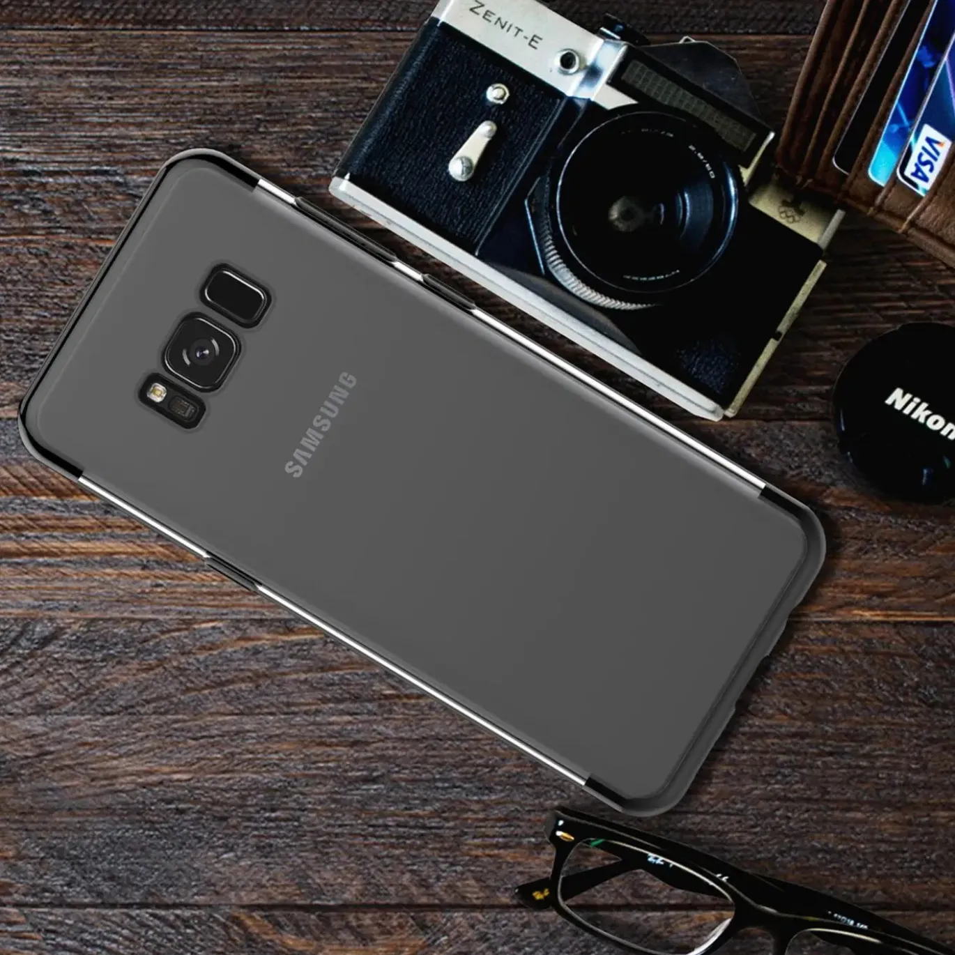 Samsung Galaxy S8 Plus - Transparente Hülle mit Akzenten