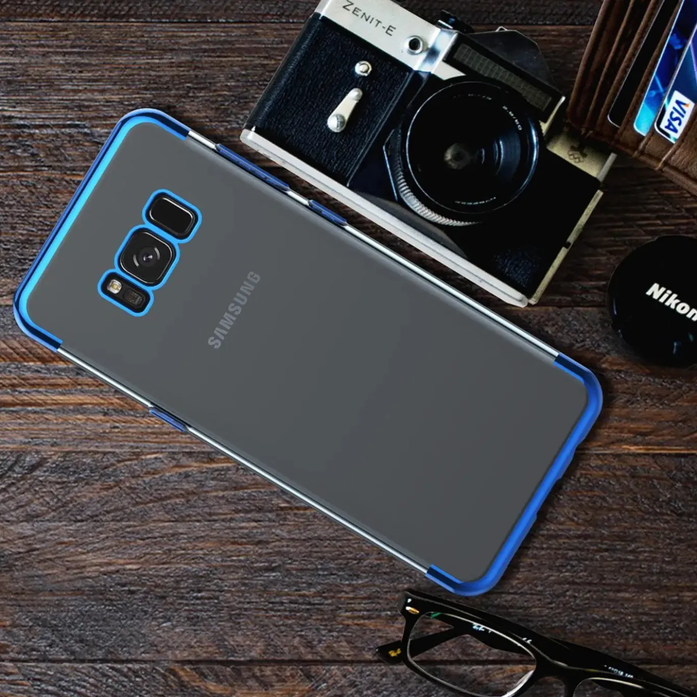 Samsung Galaxy S8 Plus - Transparente Hülle mit Akzenten