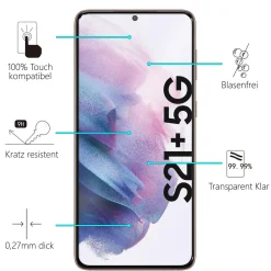 Samsung Galaxy S21 Plus - 2x 9H Panzer Glasfolie, Displayfolie