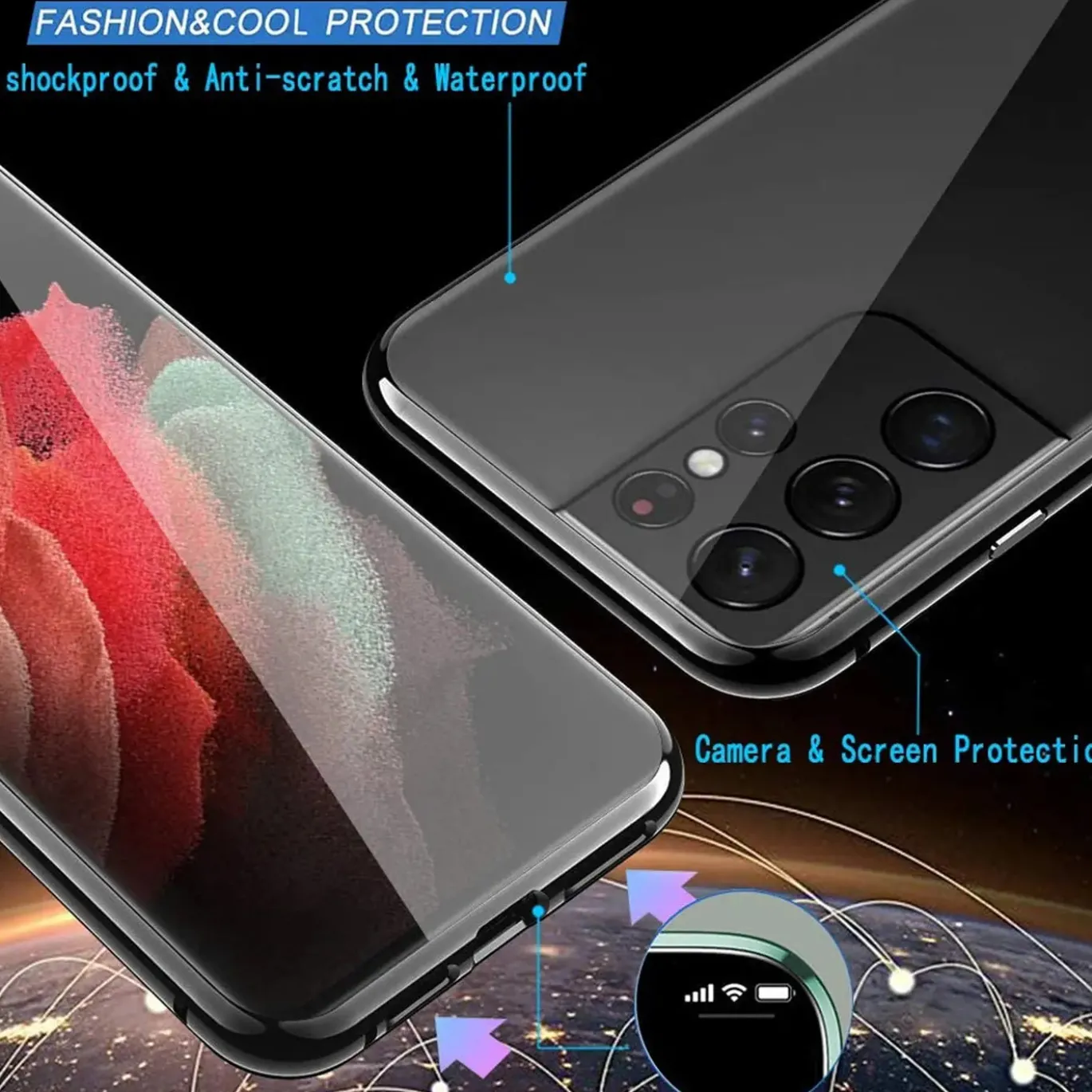 Samsung Galaxy S21 Ultra - 360° Glas Hülle mit Rundumschutz