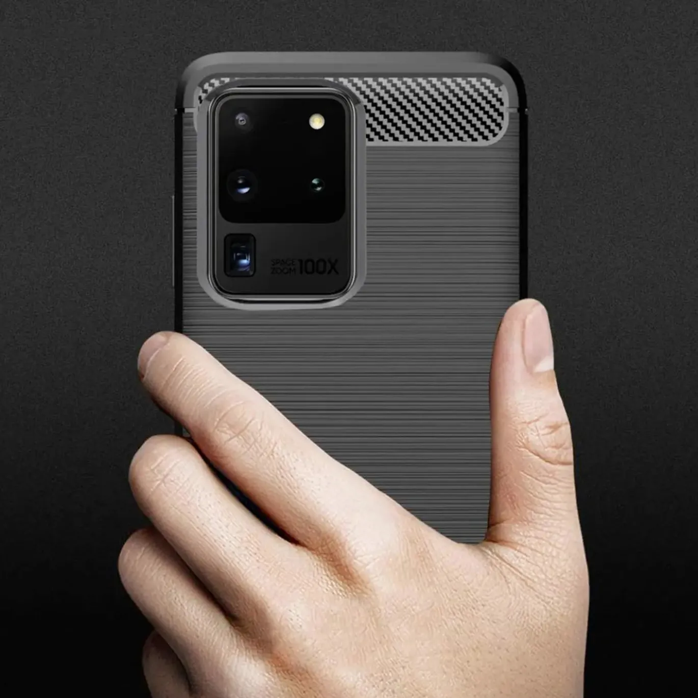 Samsung Galaxy S20 Ultra - Carbon Case Hülle, stoßfest