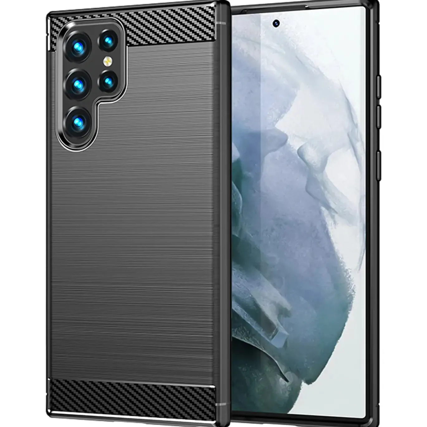 Samsung Galaxy S23 Ultra - Carbon Case Hülle, stoßfest